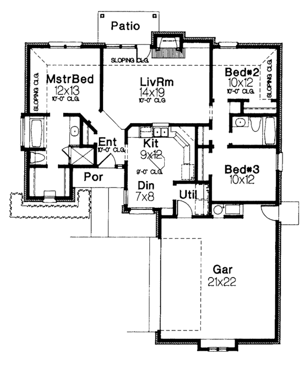 Architectural House Design - Craftsman Floor Plan - Main Floor Plan #310-1215
