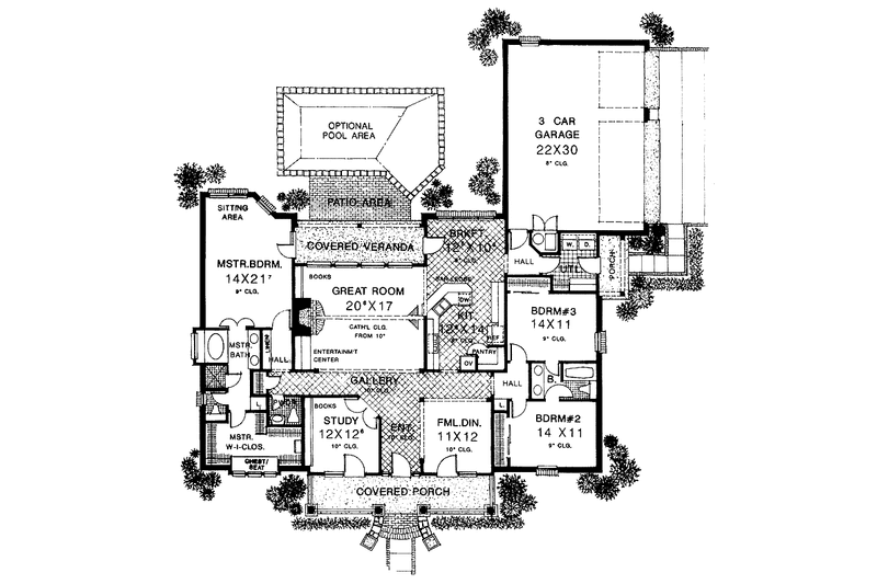 Home Plan - Floor Plan - Main Floor for Colonial House Plan #310-1116 - 3 bed, 2.5 bath