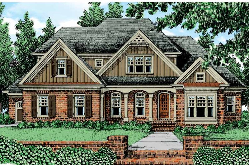 Home Plan - Exterior - Front Elevation 3 for European House Plan #927-474 - 4 bed, 4.5 bath