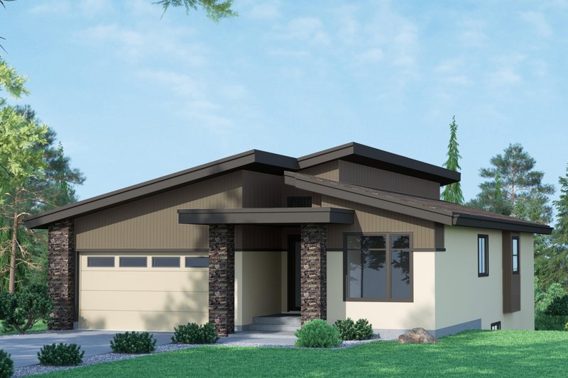 Contemporary Style House Plan - 3 Beds 2 Baths 1646 Sq/Ft Plan #1100-32