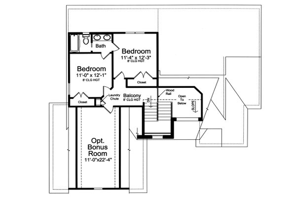 Traditional Floor Plan - Upper Floor Plan #46-913