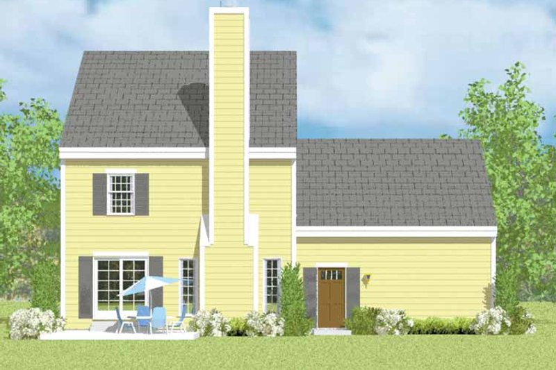 House Blueprint - Colonial Exterior - Rear Elevation Plan #72-1104