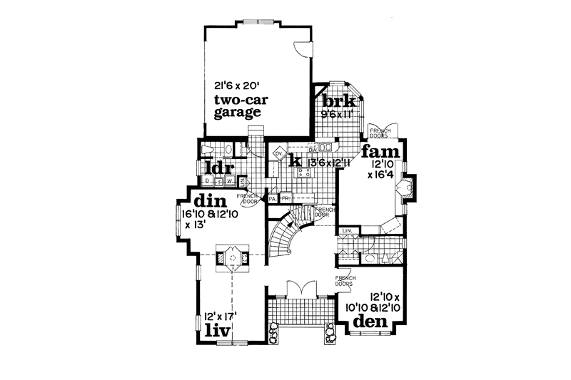 Dream House Plan - Floor Plan - Main Floor for Contemporary House Plan #47-988 - 3 bed, 3.5 bath
