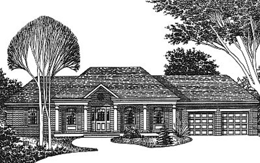 Traditional Style House Plan - 3 Beds 3 Baths 1650 Sq/Ft Plan #12-103