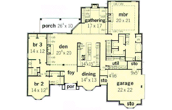 European Floor Plan - Main Floor Plan #16-230