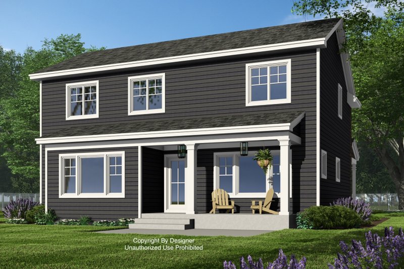 House Blueprint - Exterior - Rear Elevation for Bungalow House Plan #51-1375 - 4 bed, 3.5 bath