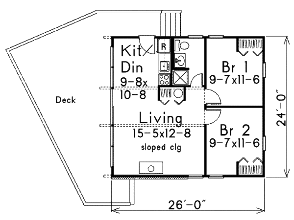 Contemporary Floor Plan - Main Floor Plan #57-475