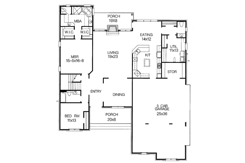 Home Plan - Floor Plan - Main Floor for Traditional House Plan #15-300 - 4 bed, 4.5 bath
