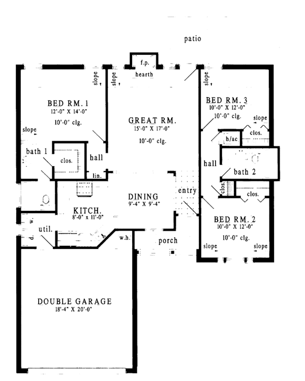 Architectural House Design - Ranch Floor Plan - Main Floor Plan #42-582