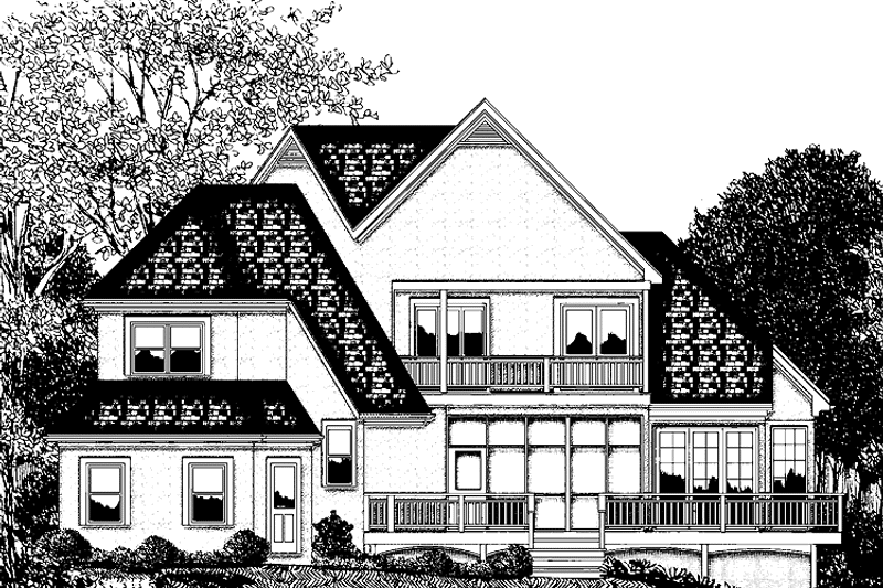 Dream House Plan - Exterior - Rear Elevation for Traditional House Plan #453-109 - 3 bed, 3.5 bath