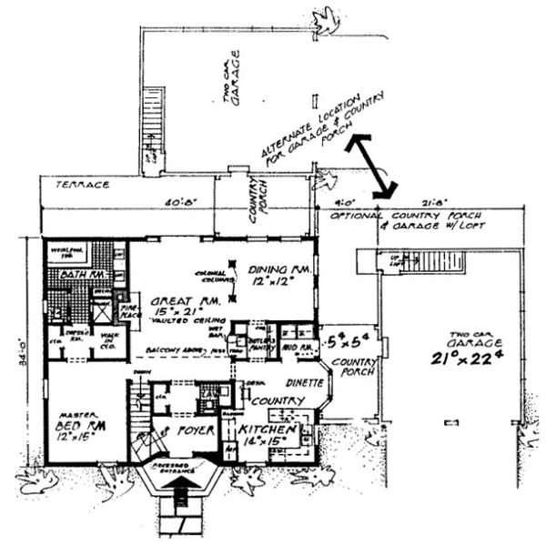 House Design - Colonial Floor Plan - Main Floor Plan #315-109