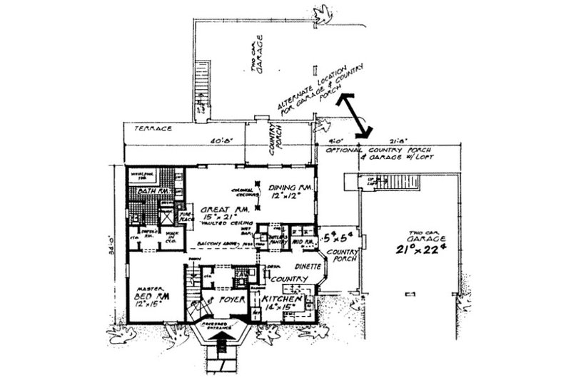 Architectural House Design - Floor Plan - Main Floor for Colonial House Plan #315-109 - 4 bed, 3.5 bath