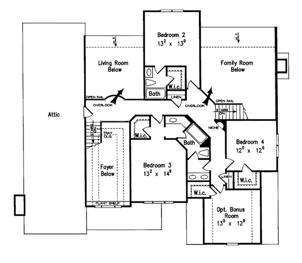 House Plan Design - Colonial Floor Plan - Upper Floor Plan #927-760