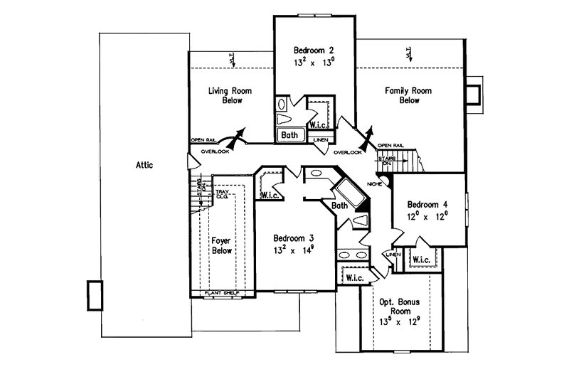 Dream House Plan - Floor Plan - Upper Floor for Colonial House Plan #927-760 - 4 bed, 3.5 bath