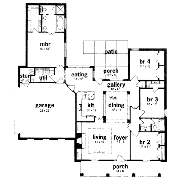 Cottage Floor Plan - Main Floor Plan #36-328