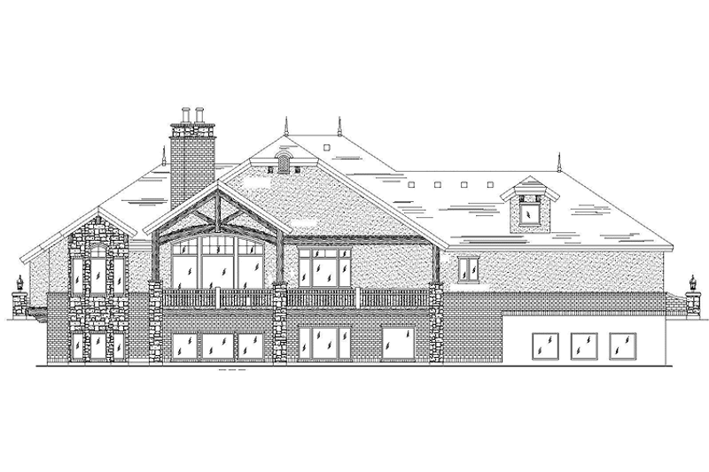 Home Plan - Exterior - Rear Elevation for Craftsman House Plan #945-68 - 3 bed, 3.5 bath