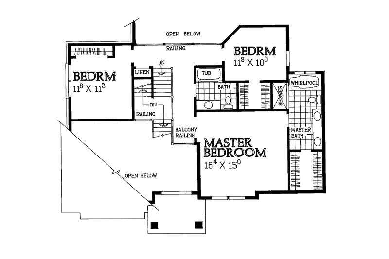 Home Plan - Floor Plan - Upper Floor for Traditional House Plan #72-938 - 3 bed, 2.5 bath
