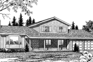 House Design - Exterior - Front Elevation for Country House Plan #47-1034 - 3 bed, 2 bath