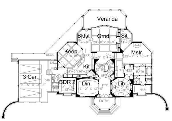 House Plan Design - Colonial Floor Plan - Main Floor Plan #119-311