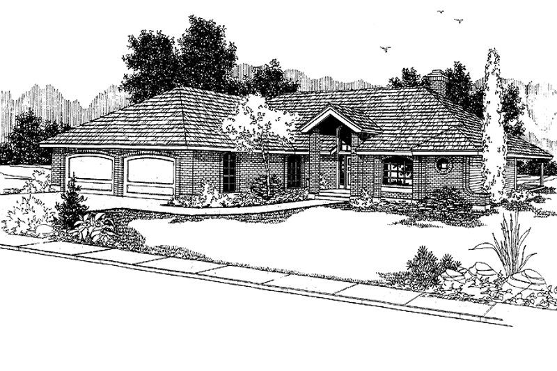 Dream House Plan - Ranch Exterior - Front Elevation Plan #60-838