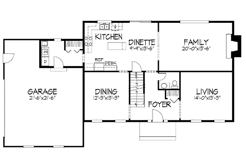 Home Plan - Floor Plan - Main Floor for Classical House Plan #51-844 - 4 bed, 2.5 bath