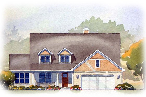 Exterior - Front Elevation for Traditional House Plan #901-40 - 3 bed, 2.5 bath
