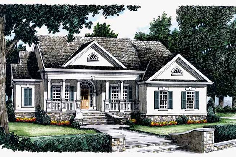 Home Plan - Classical Exterior - Front Elevation Plan #927-58