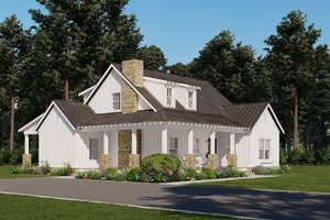 Exterior - Front Elevation 3 for Country House Plan #923-309 - 2 bed, 2.5 bath
