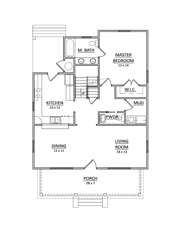 House Design - Craftsman Floor Plan - Main Floor Plan #936-10