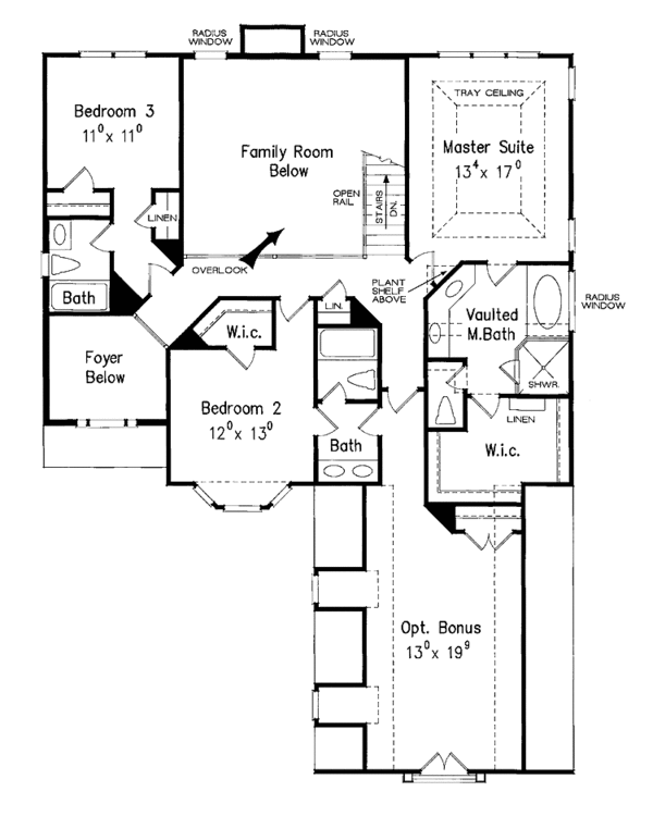 Home Plan - Colonial Floor Plan - Upper Floor Plan #927-895