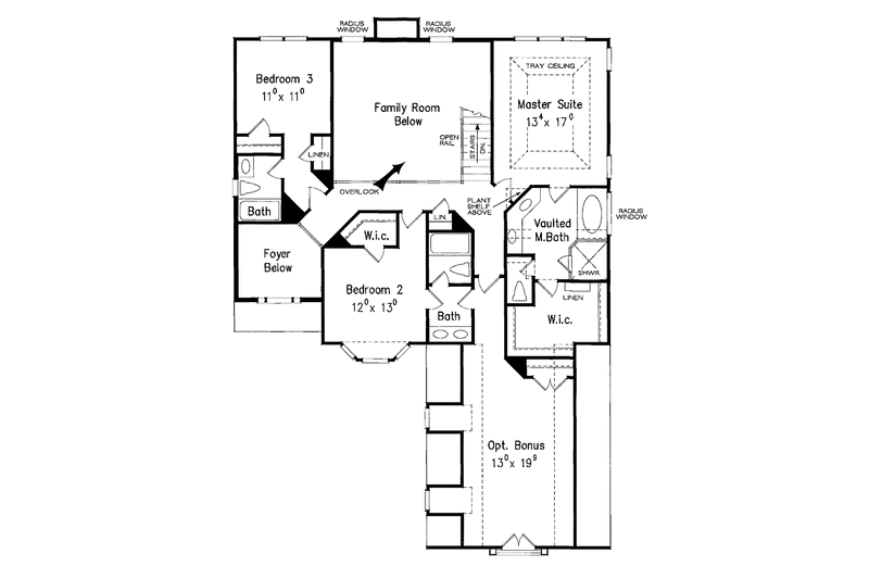 House Blueprint - Floor Plan - Upper Floor for Colonial House Plan #927-895 - 4 bed, 4 bath