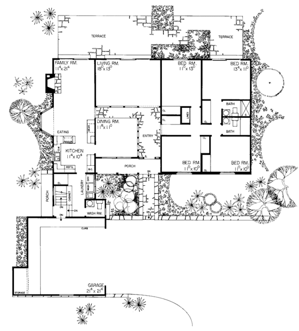 House Design - Country Floor Plan - Main Floor Plan #72-643