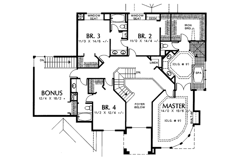 House Design - Floor Plan - Upper Floor for Contemporary House Plan #48-734 - 4 bed, 3.5 bath