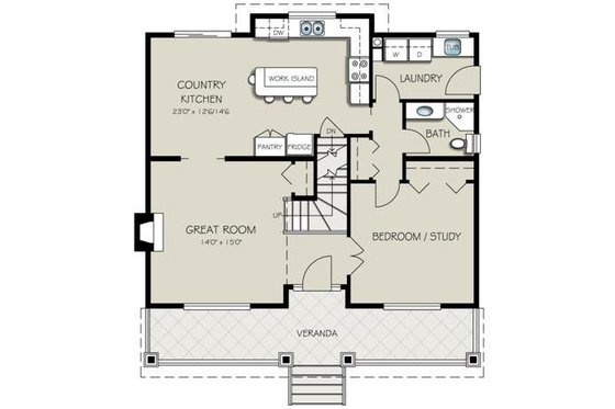 Floor Plan - Main Floor for Traditional House Plan #18-286 - 4 bed, 3 bath