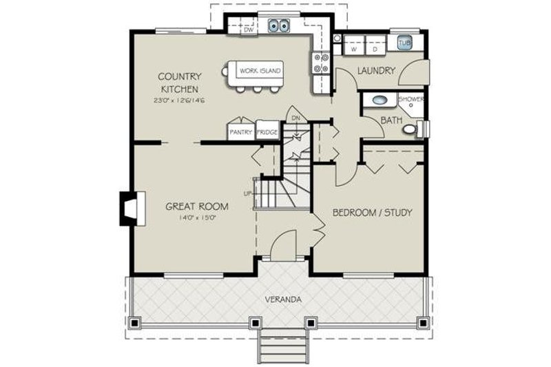 Dream House Plan - Floor Plan - Main Floor for Traditional House Plan #18-286 - 4 bed, 3 bath