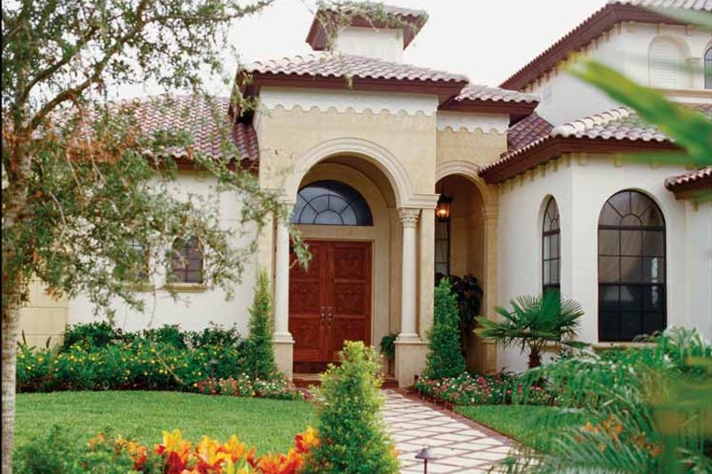 House Blueprint - Exterior - Front Elevation 4 for Mediterranean House Plan #417-527 - 5 bed, 6.5 bath