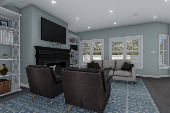 Interior - Family Room for Craftsman House Plan #1060-66 - 4 bed, 2.5 bath