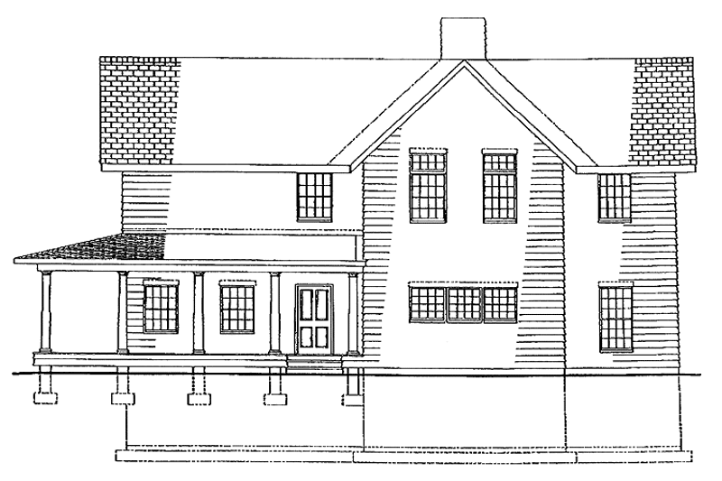 Dream House Plan - Exterior - Rear Elevation for Country House Plan #1051-4 - 3 bed, 3.5 bath