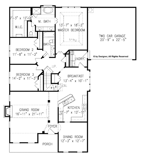 House Plan Design - Traditional Floor Plan - Main Floor Plan #54-320