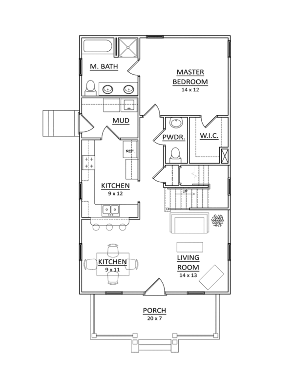 House Design - Craftsman Floor Plan - Main Floor Plan #936-5