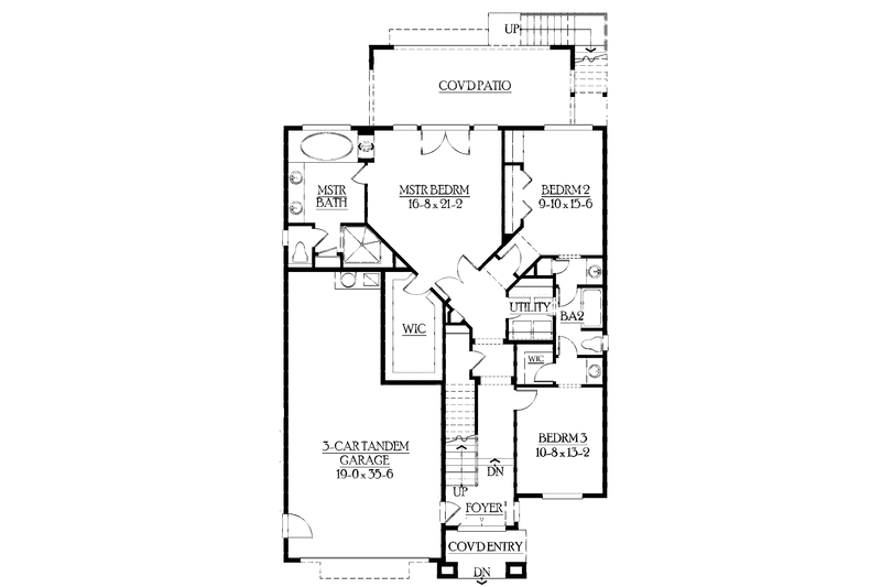Home Plan - Floor Plan - Main Floor for Craftsman House Plan #132-426 - 4 bed, 3 bath