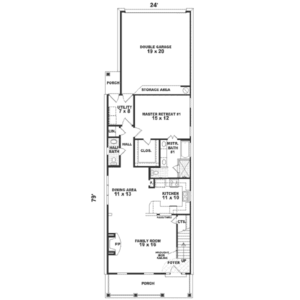 Southern Floor Plan - Main Floor Plan #81-139