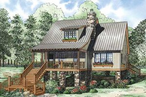 Cottage Exterior - Front Elevation Plan #17-2363