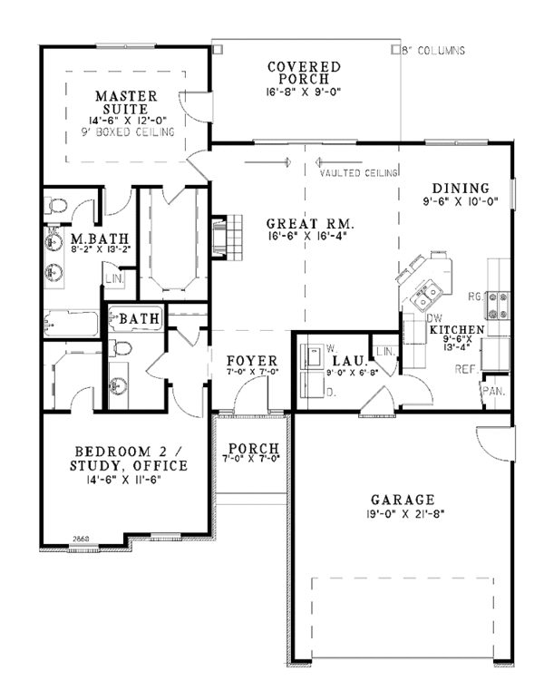 Architectural House Design - Ranch Floor Plan - Main Floor Plan #17-2938