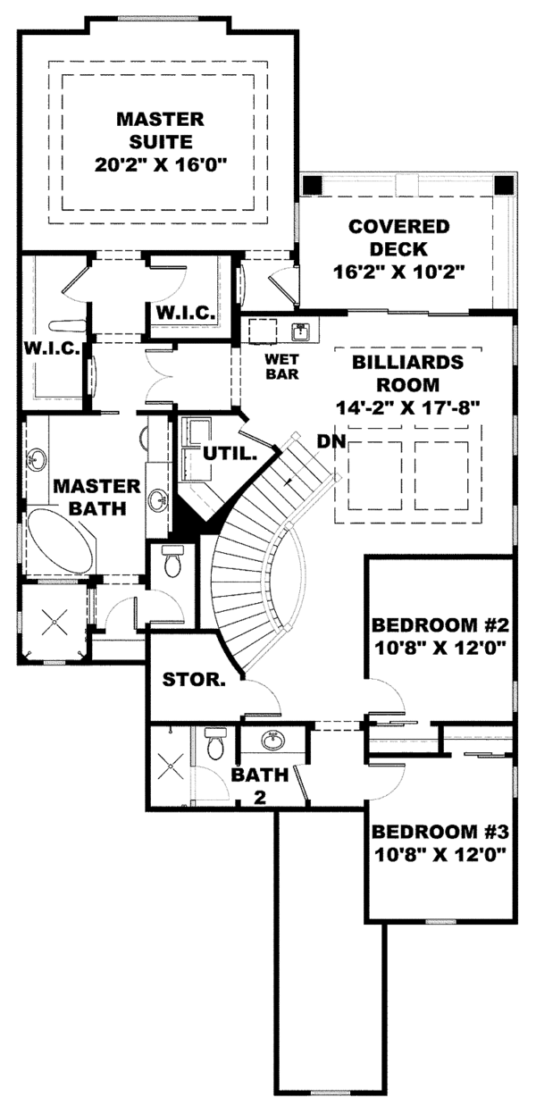 House Plan Design - Traditional Floor Plan - Upper Floor Plan #1017-128