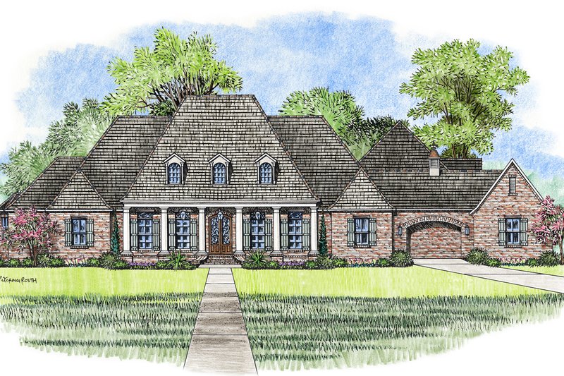 Dream House Plan - Southern Exterior - Front Elevation Plan #1074-109