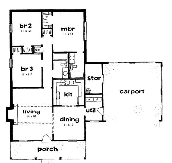 House Design - Ranch Floor Plan - Main Floor Plan #36-517