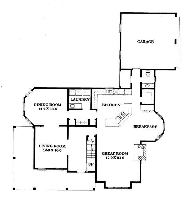 House Design - Victorian Floor Plan - Main Floor Plan #1047-22