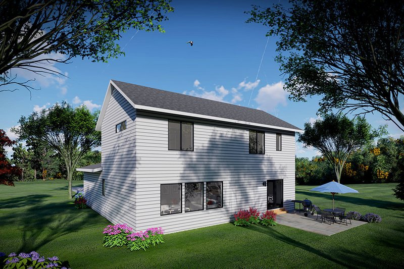 Dream House Plan - Exterior - Rear Elevation for Modern House Plan #70-1509 - 3 bed, 2.5 bath