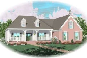 Southern Exterior - Front Elevation Plan #81-1070